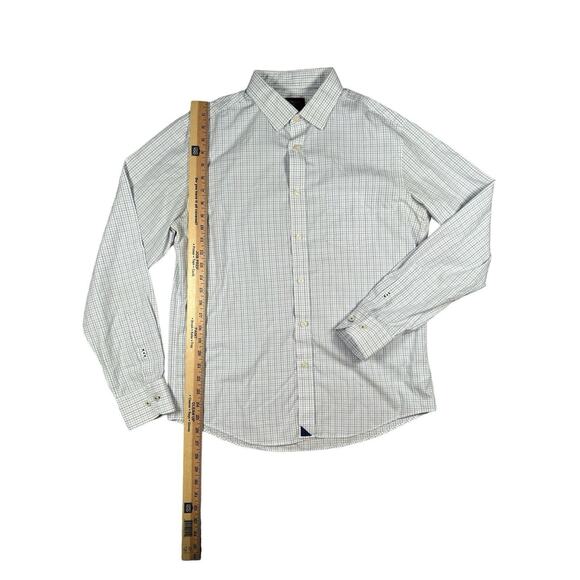 Untuckit Calo Slim Fit Button Up Sz L Wrinkle Free Blue Purple Check Long Sleeve - Picture 4 of 9